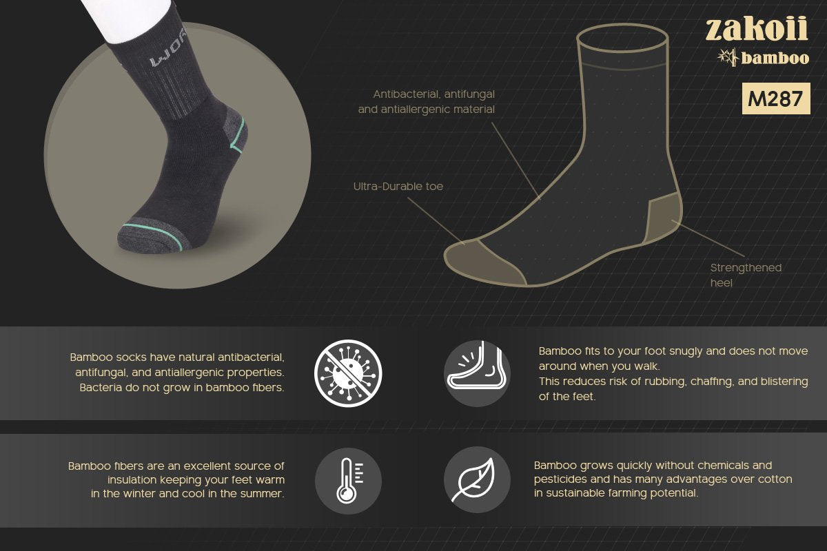Men's Bamboo Sport Crew Socks (ZM-208070)